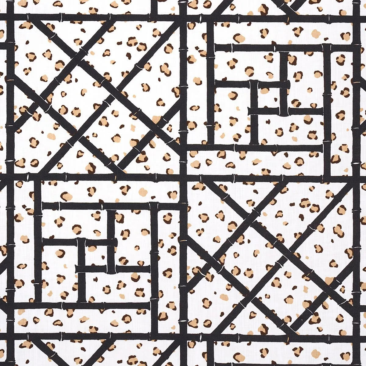 Schumacher 180951 Fancy Beast Indoor/ Outdoor Onyx Desert fabric swatch