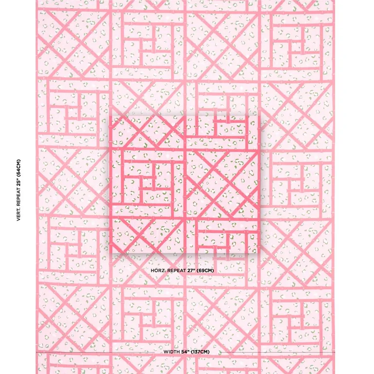 Schumacher 180953 Fancy Beast Indoor/ Outdoor Palm Beach Pink fabric swatch