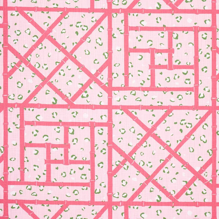Schumacher 180953 Fancy Beast Indoor/ Outdoor Palm Beach Pink fabric swatch