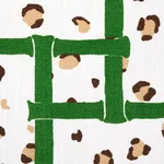 Schumacher 180950 Fancy Beast Indoor/ Outdoor Safari Green fabric swatch