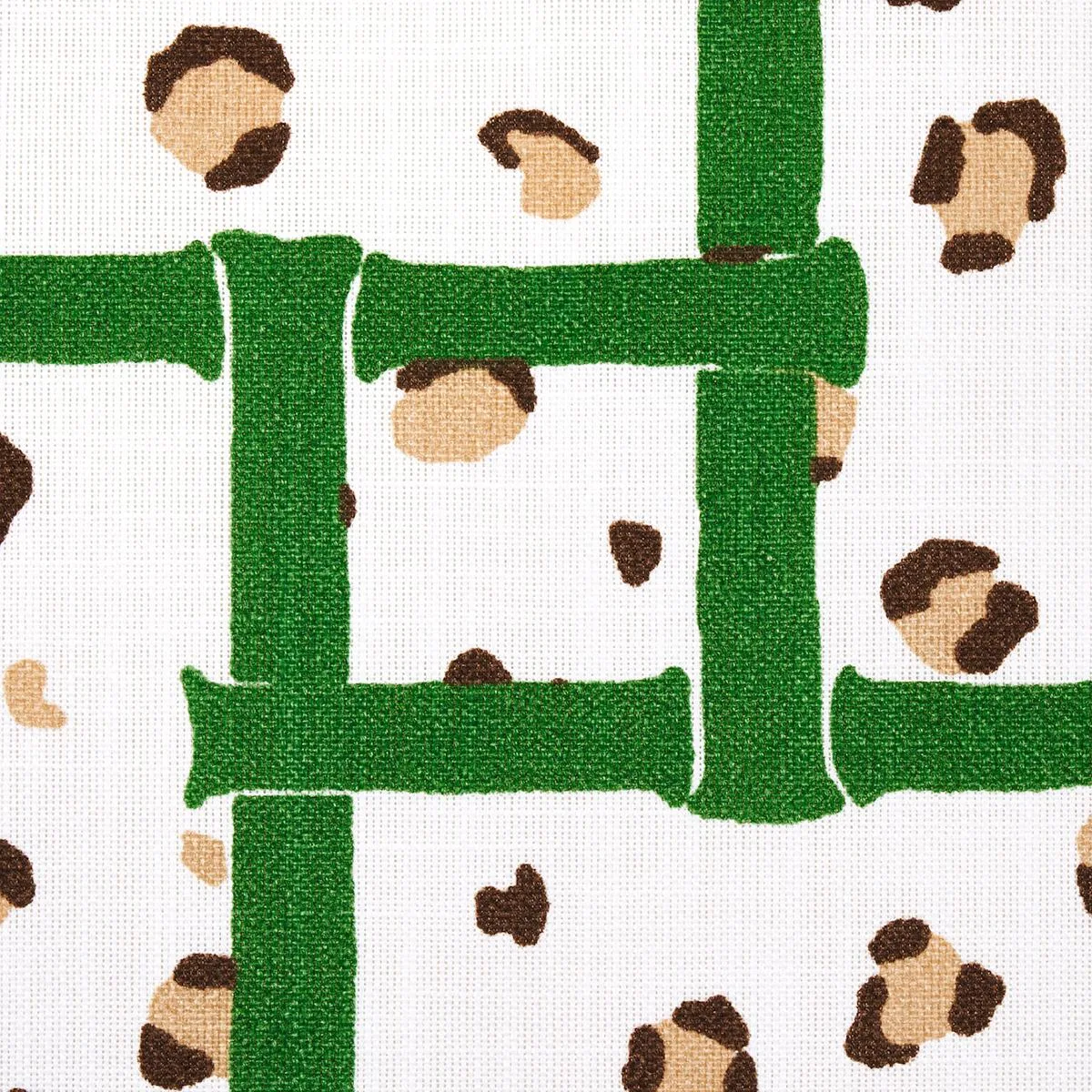 Schumacher 180950 Fancy Beast Indoor/ Outdoor Safari Green fabric swatch
