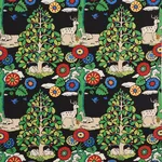 Schumacher 176971 Fantasy Forest Black & Multi fabric swatch