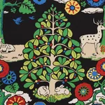 Schumacher 176971 Fantasy Forest Black & Multi fabric swatch