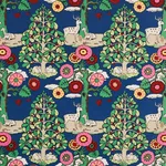 Schumacher 176970 Fantasy Forest Blue & Multi fabric swatch