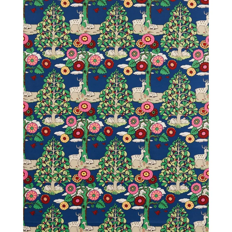 Schumacher 176970 Fantasy Forest Blue & Multi fabric swatch