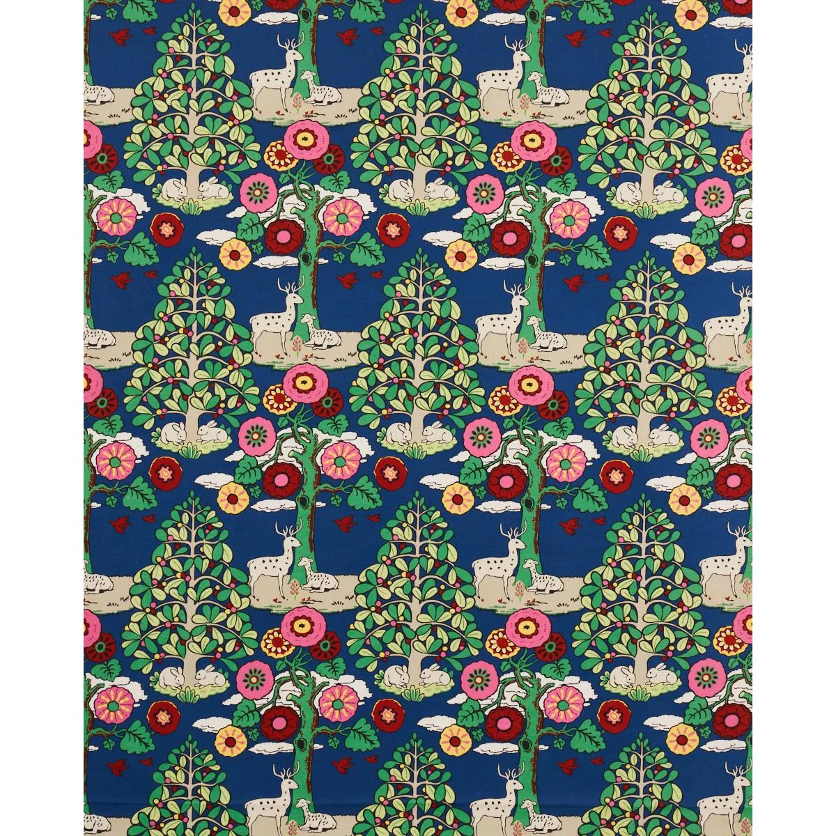 Schumacher 176970 Fantasy Forest Blue & Multi fabric swatch