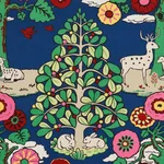 Schumacher 176970 Fantasy Forest Blue & Multi fabric swatch