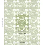 Schumacher 180880 Farm Scene Green fabric swatch