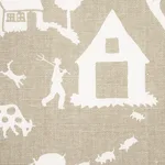 Schumacher 180882 Farm Scene Neutral fabric swatch