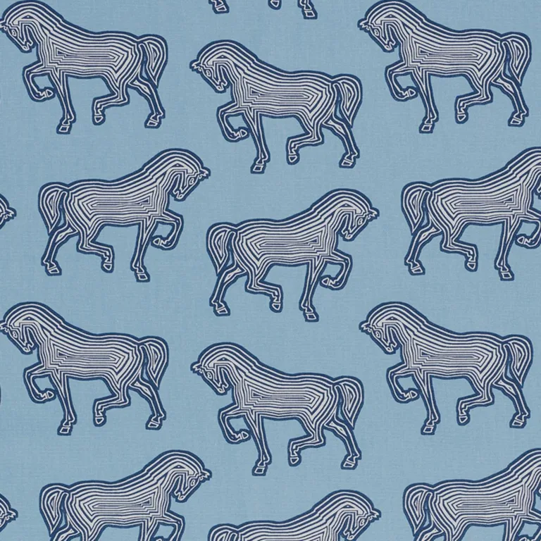 Schumacher 178011 Faubourg Blue fabric swatch