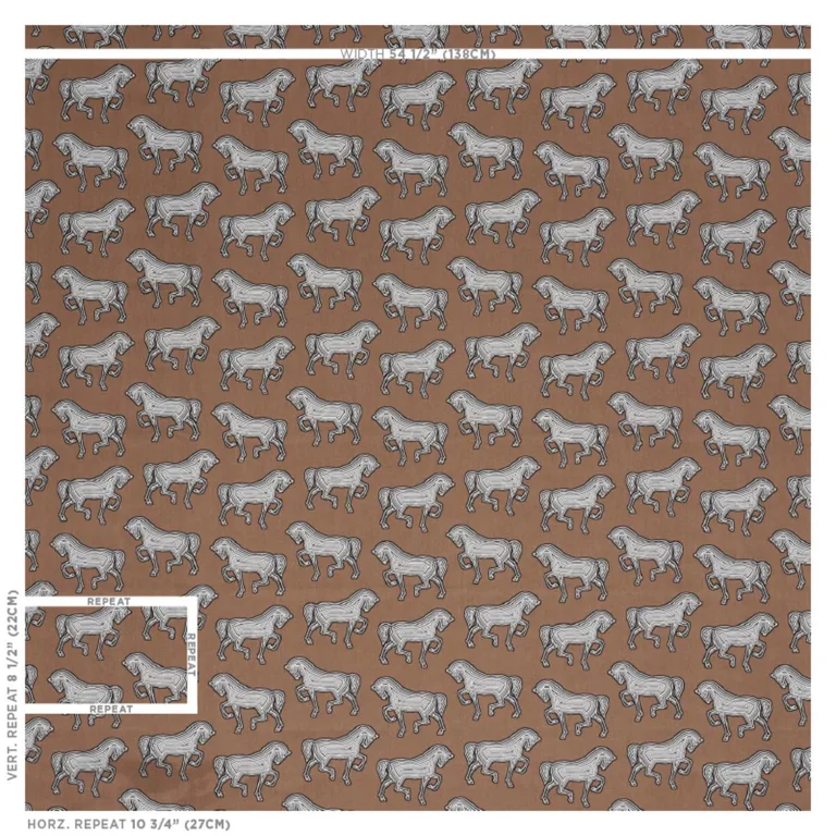 Schumacher 178012 Faubourg Brown fabric swatch