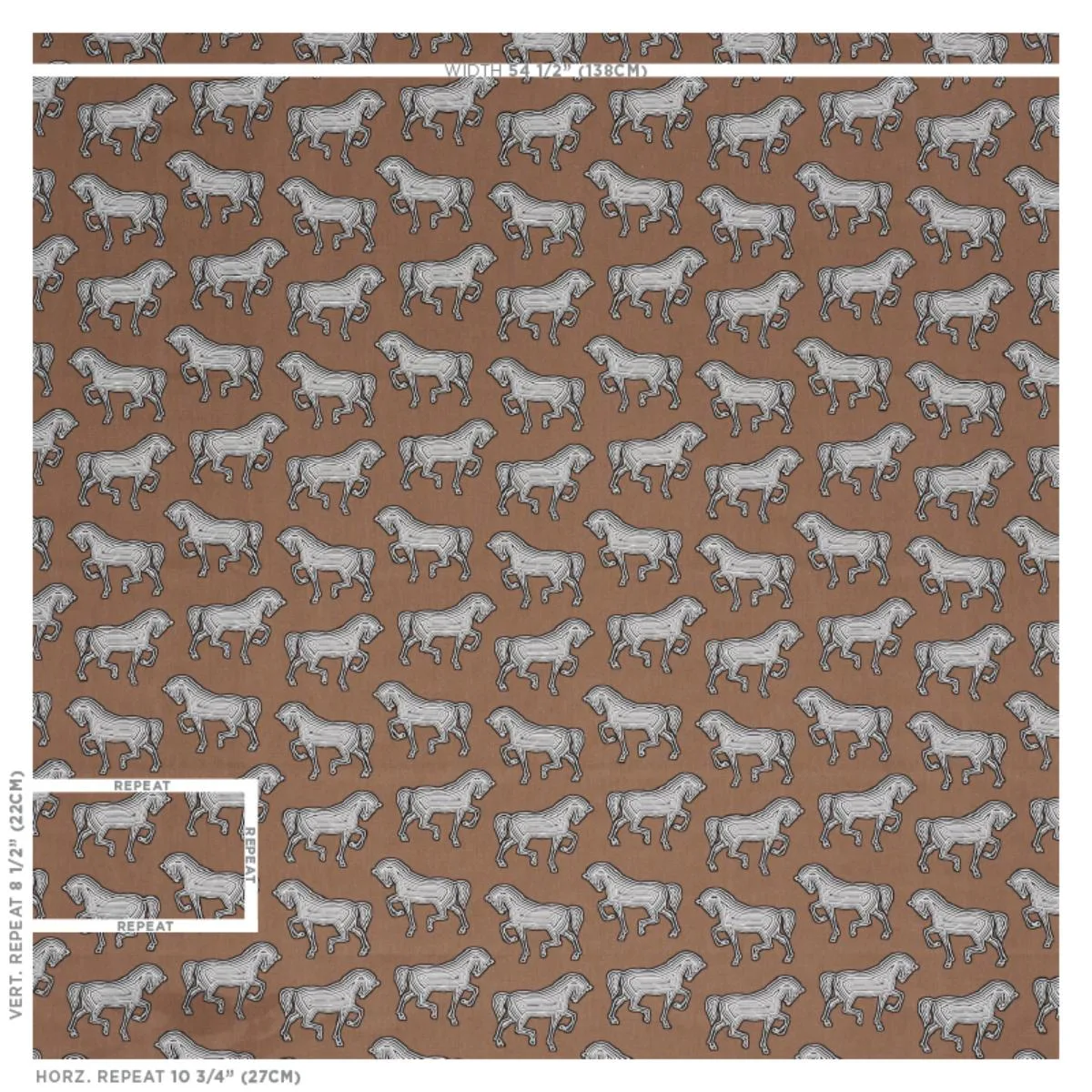 Schumacher 178012 Faubourg Brown fabric swatch