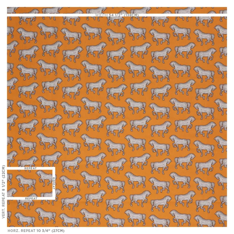 Schumacher 178010 Faubourg Orange fabric swatch