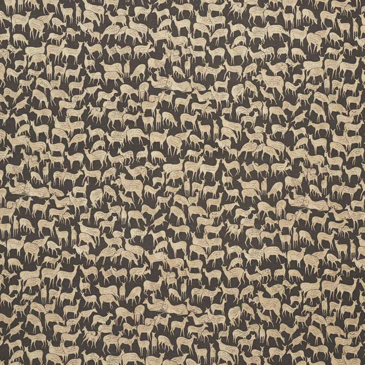 Schumacher 177720 Fauna Carbon fabric swatch