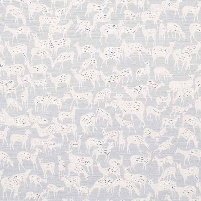 Schumacher 177724 Fauna Slate Blue fabric swatch