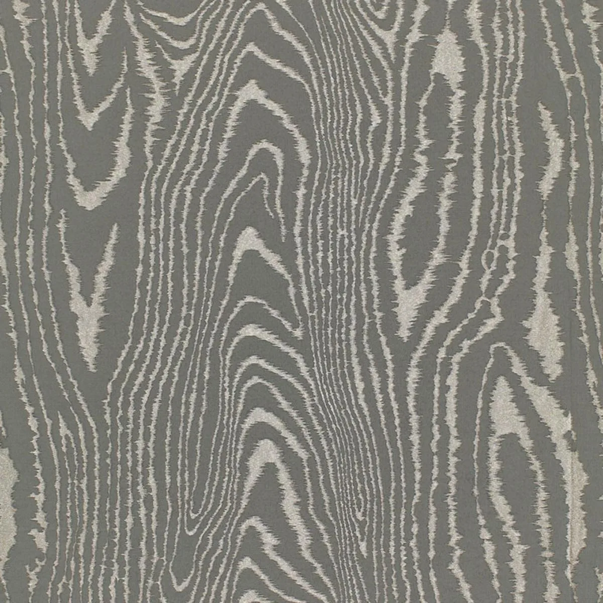 Schumacher 68831 Faux Bois Moiré Weave Charcoal fabric swatch