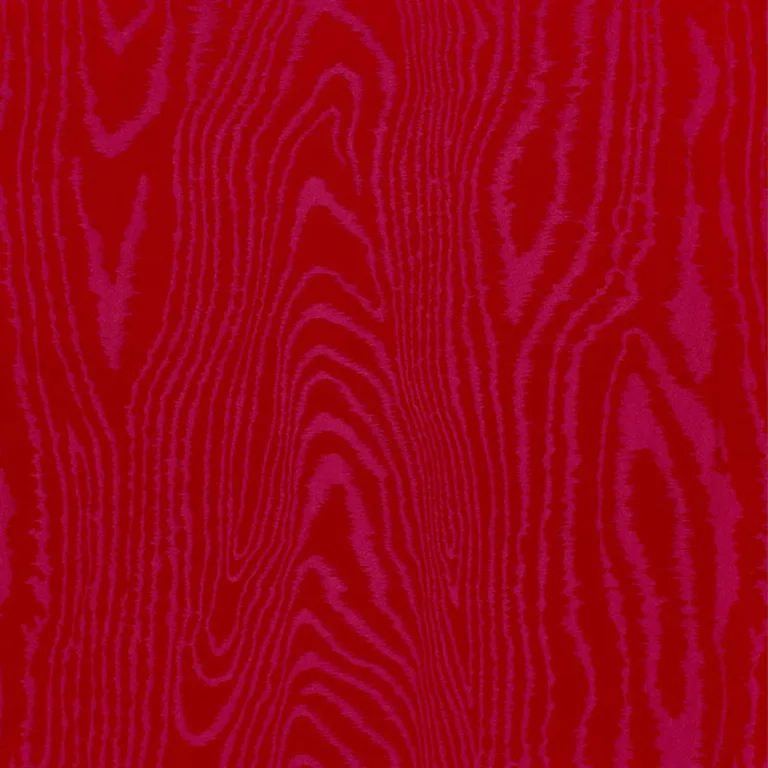 Schumacher 68833 Faux Bois Moiré Weave Rouge fabric swatch