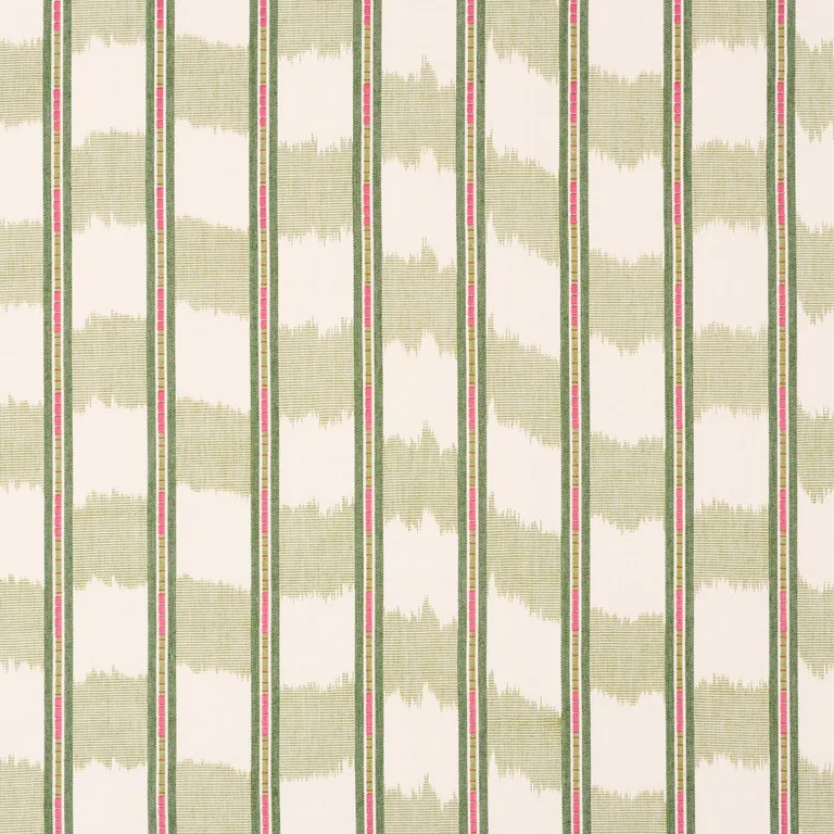 Schumacher 84711 Faye Ikat Leaf fabric swatch