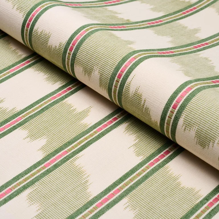 Schumacher 84711 Faye Ikat Leaf fabric swatch