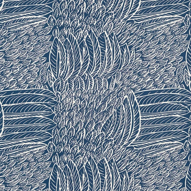 Schumacher 176233 Featherfest Navy fabric swatch