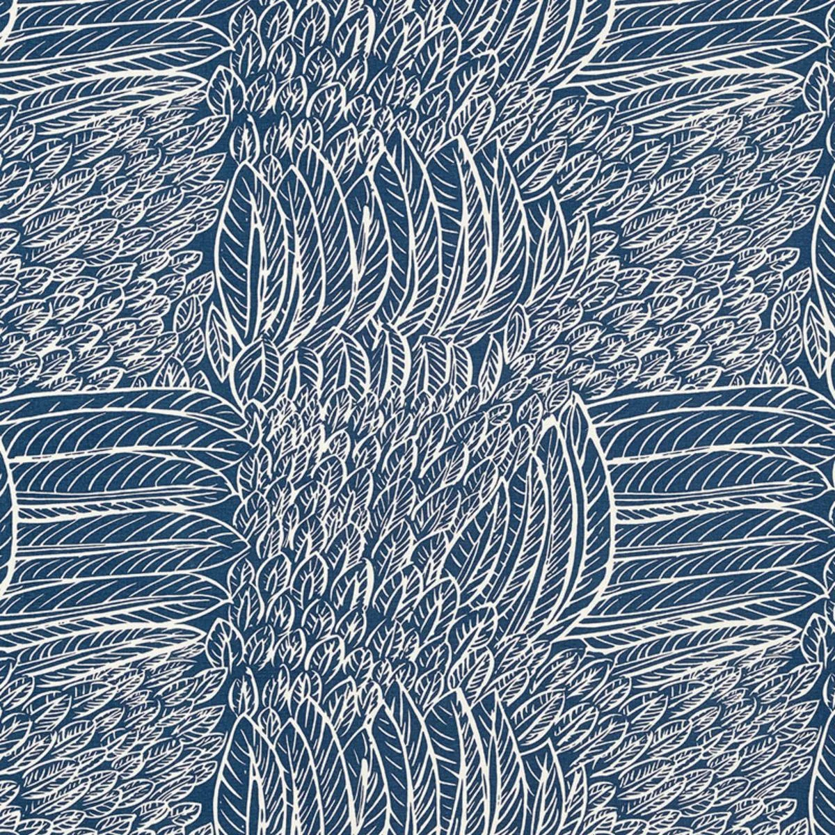 Schumacher 176233 Featherfest Navy fabric swatch