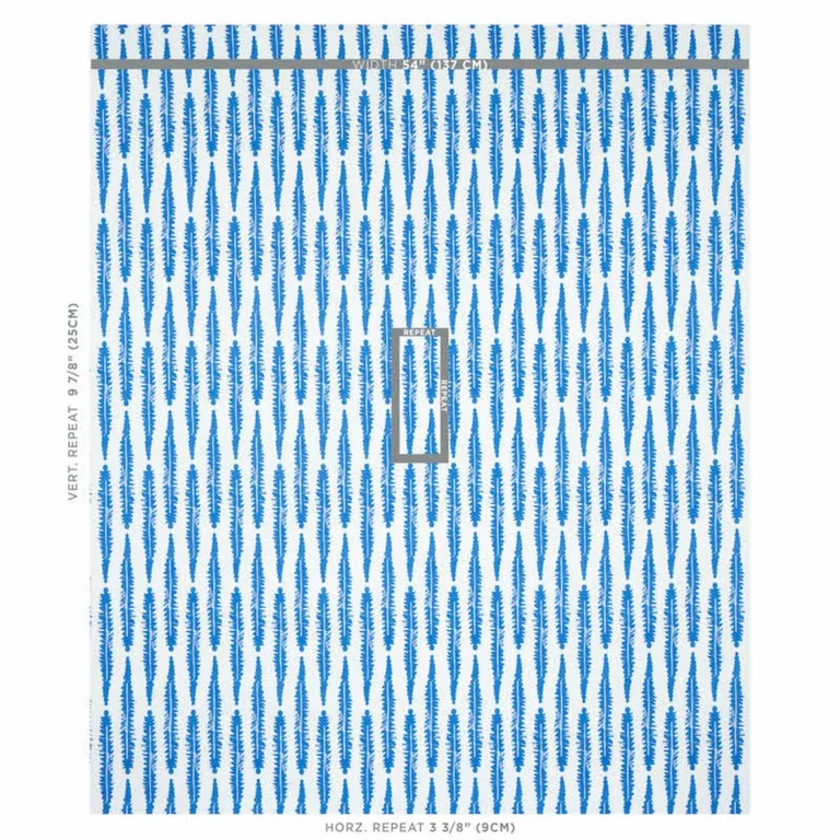 Schumacher 179153 Fern Blue fabric swatch
