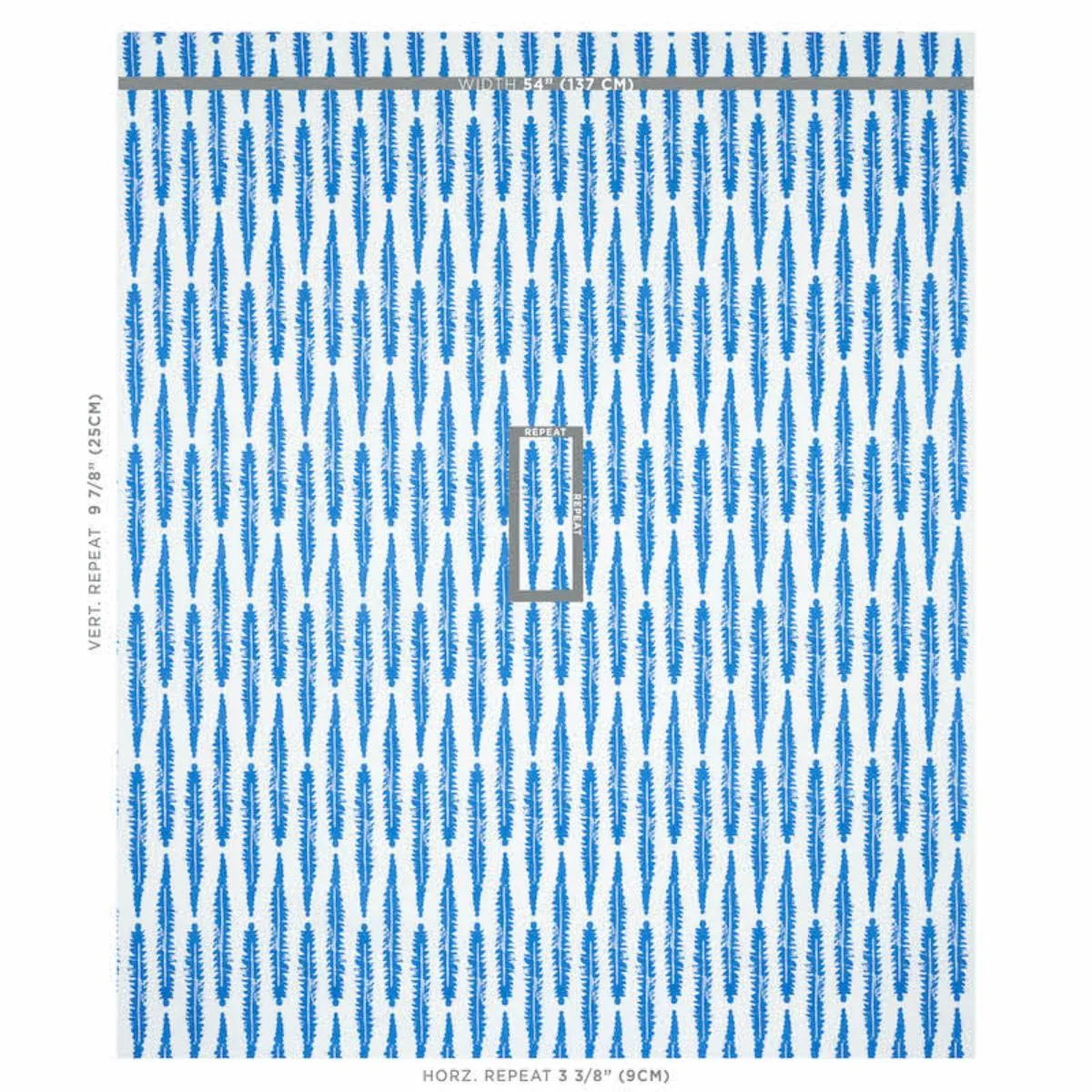 Schumacher 179153 Fern Blue fabric swatch