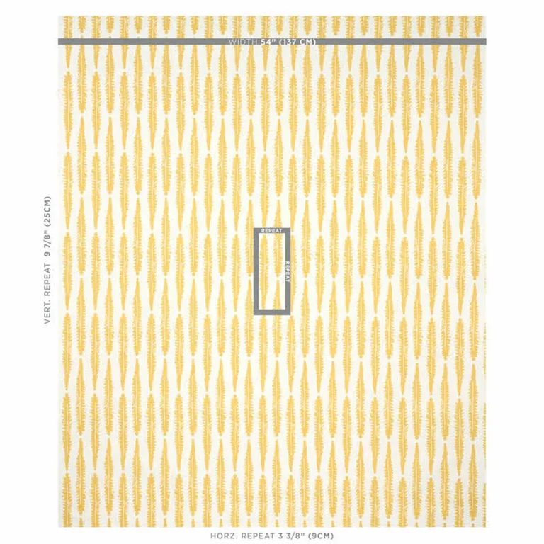 Schumacher 179152 Fern Mustard fabric swatch