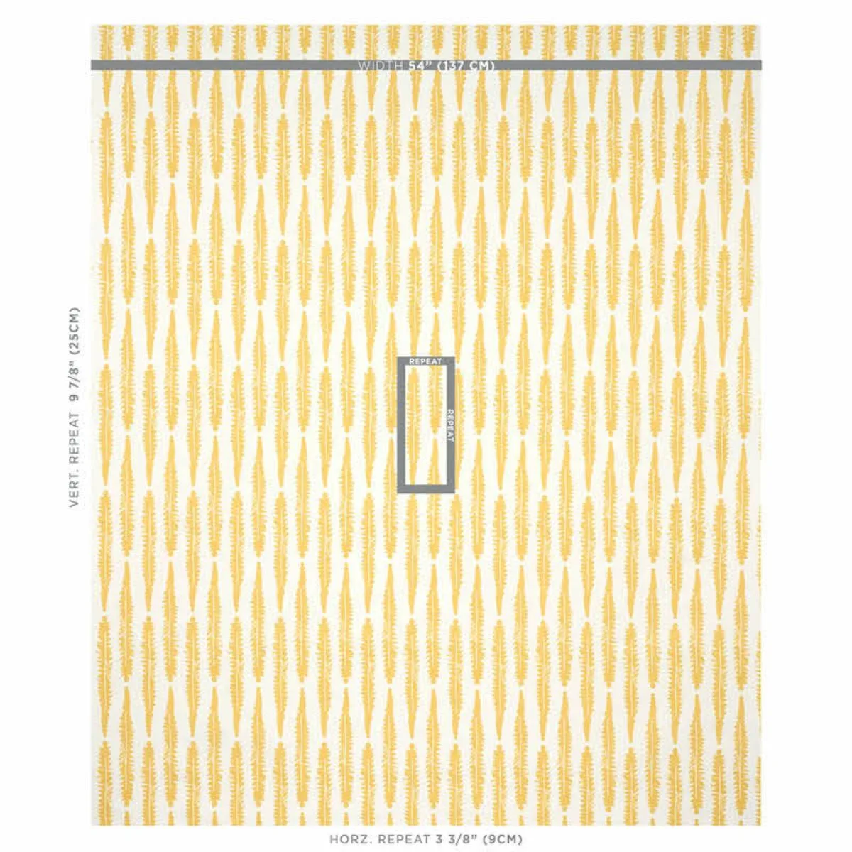 Schumacher 179152 Fern Mustard fabric swatch