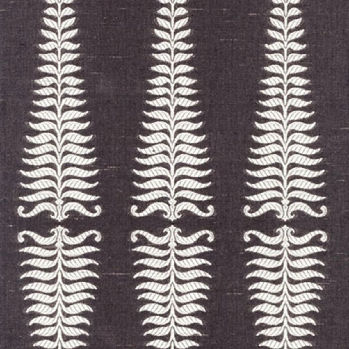 Schumacher 2643881 Fern Tree Ivory/Grey Flannel fabric swatch