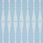 Schumacher 2643884 Fern Tree Ivory & Sky fabric swatch