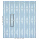 Schumacher 2643884 Fern Tree Ivory & Sky fabric swatch