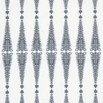 Schumacher 2643882 Fern Tree Navy & White fabric swatch