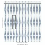 Schumacher 2643882 Fern Tree Navy & White fabric swatch