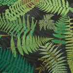 Schumacher 177591 Fernarium Green & Black fabric swatch
