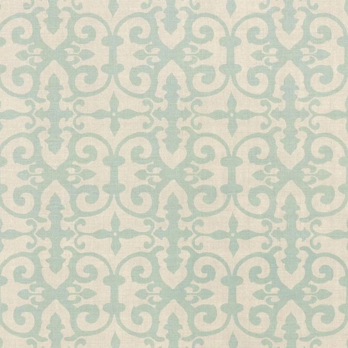 Schumacher FERN003 Ferne Park Aqua fabric swatch