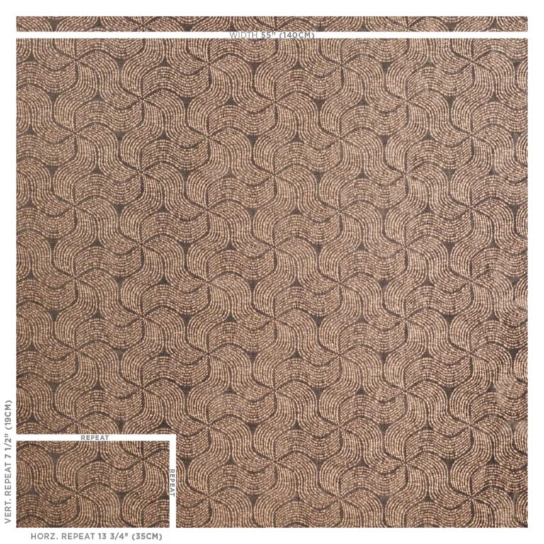Schumacher 76050 Fiador Brown fabric swatch