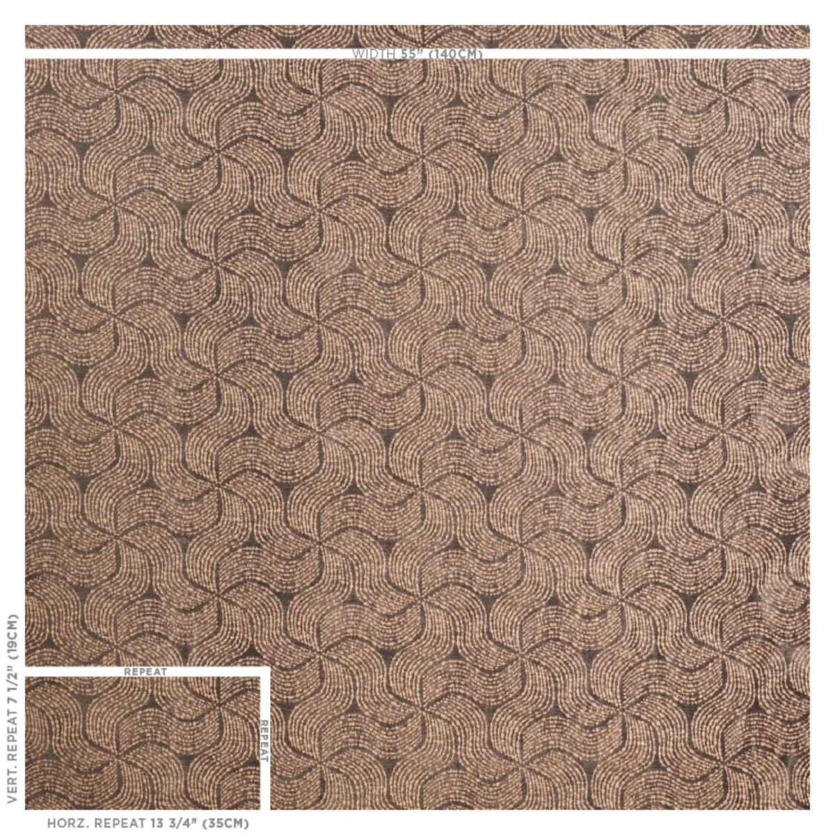 Schumacher 76050 Fiador Brown fabric swatch