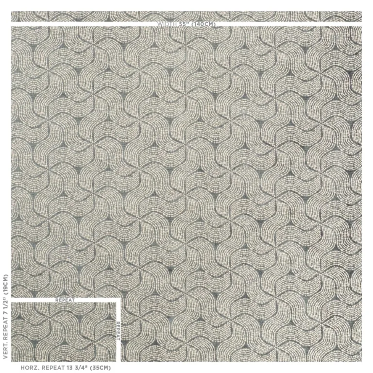 Schumacher 76051 Fiador Charcoal fabric swatch