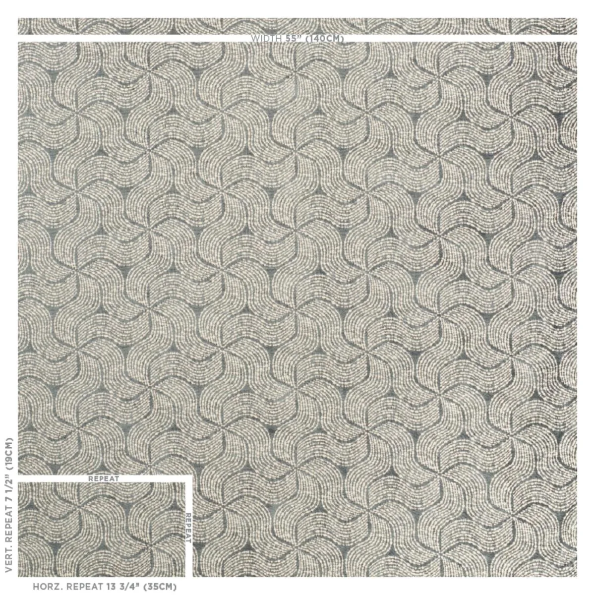 Schumacher 76051 Fiador Charcoal fabric swatch