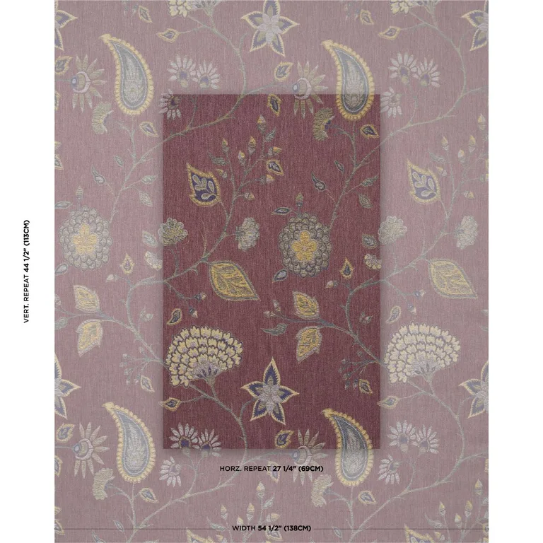Schumacher 86151 Fiammetta Jacquard Rosa fabric swatch