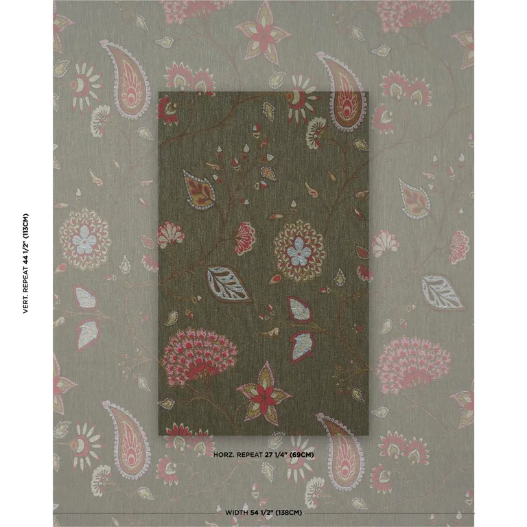 Schumacher 86152 Fiammetta Jacquard Verde fabric swatch