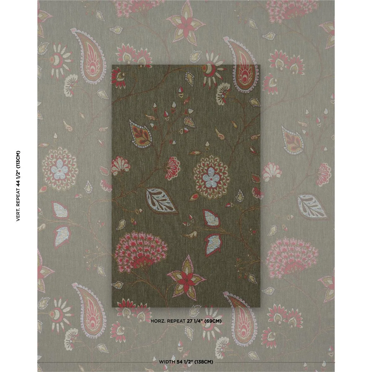 Schumacher 86152 Fiammetta Jacquard Verde fabric swatch