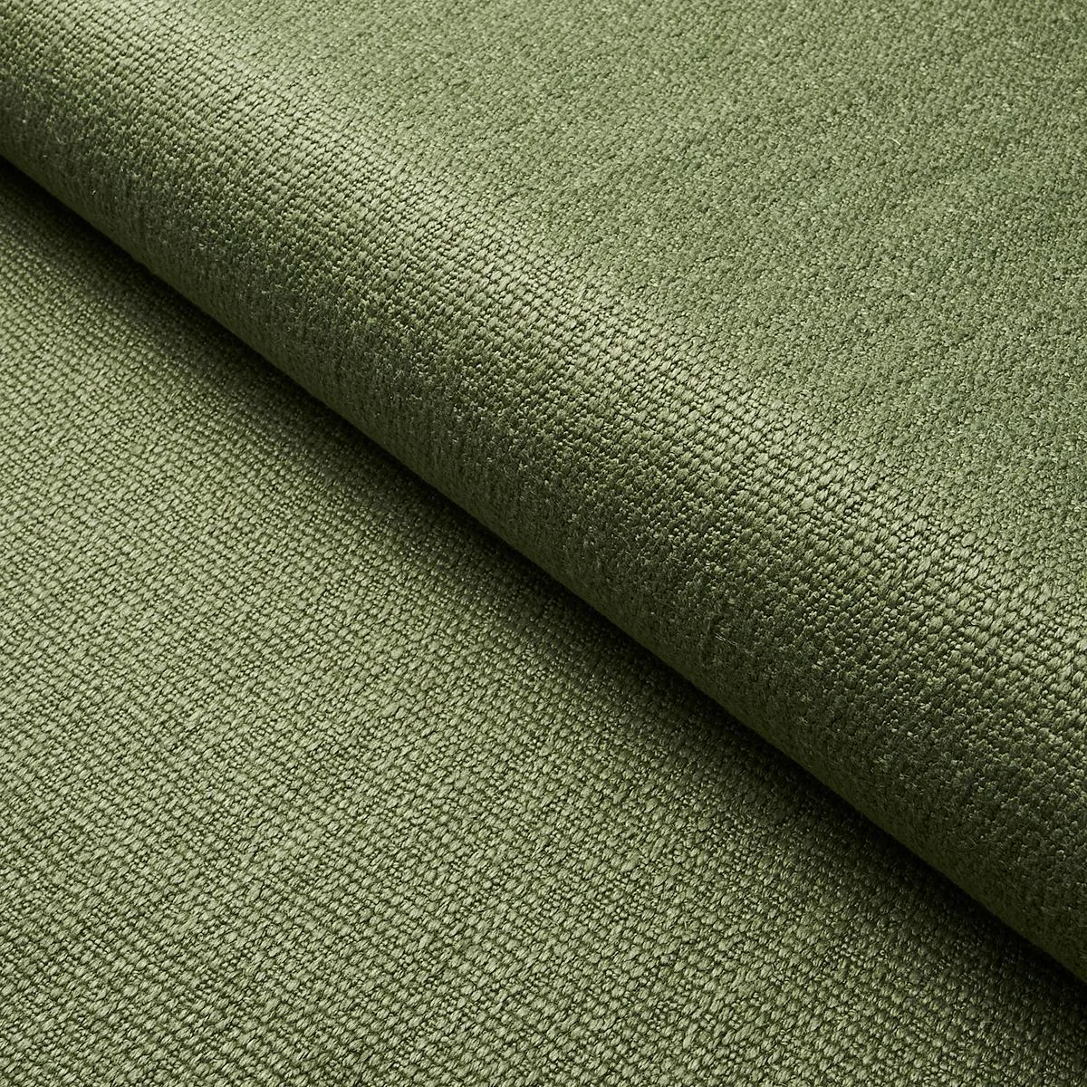 Schumacher 75689 Finn Heavyweight Linen Moss fabric swatch