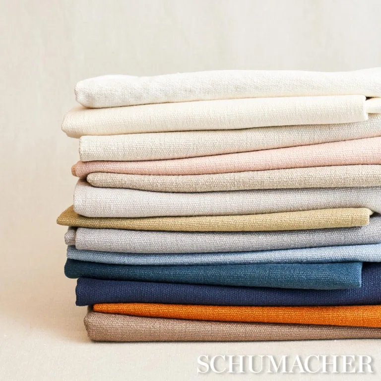 Schumacher 75679 Finn Heavyweight Linen White fabric swatch
