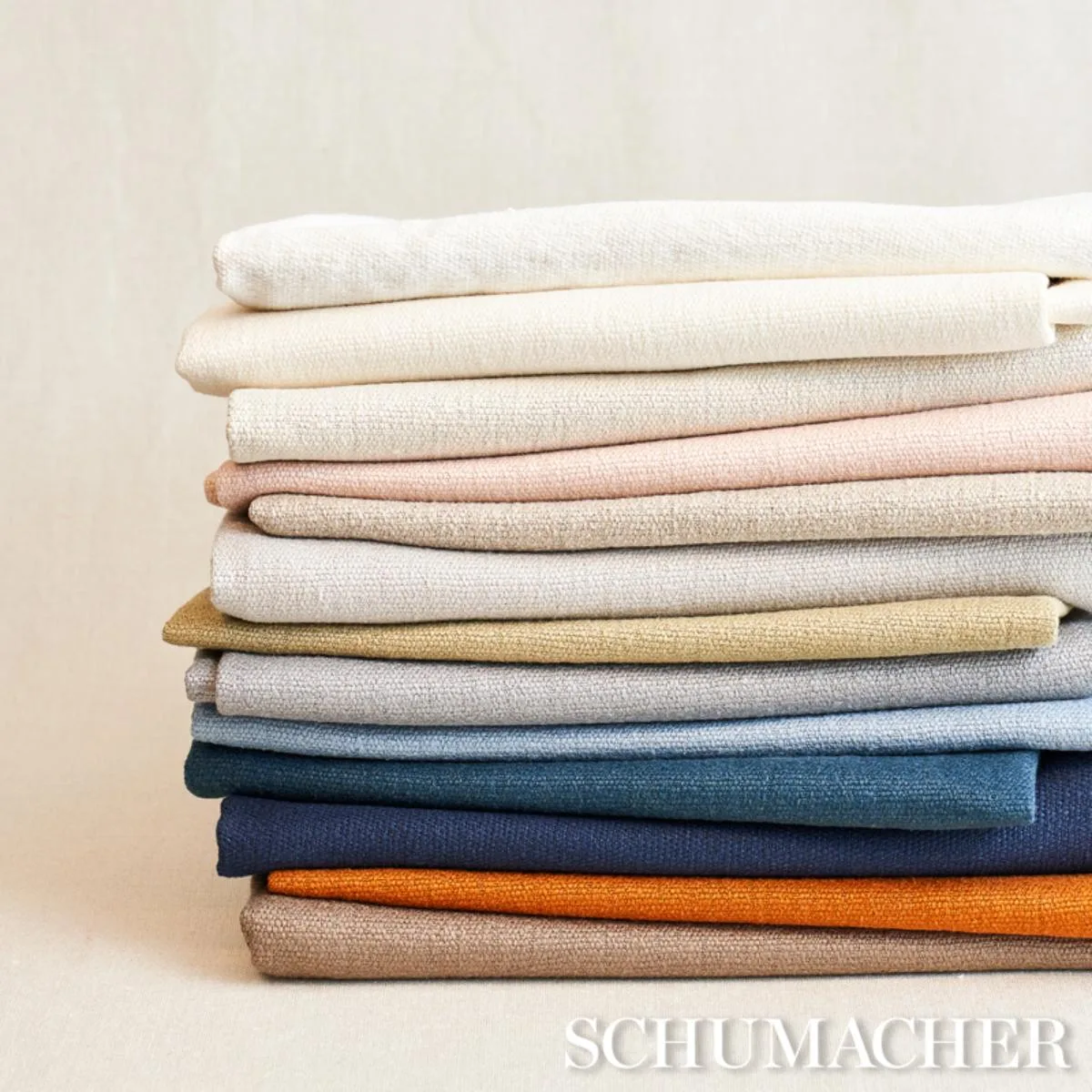 Schumacher 75679 Finn Heavyweight Linen White fabric swatch