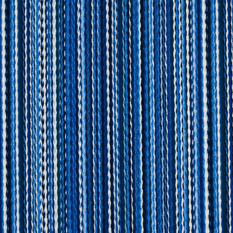 Schumacher 81070 Fino Stripe Indoor/Outdoor Cobalt fabric swatch