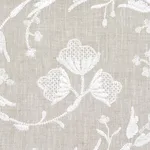 Schumacher 67821 Fiorentina Embroidered Sheer Oat fabric swatch