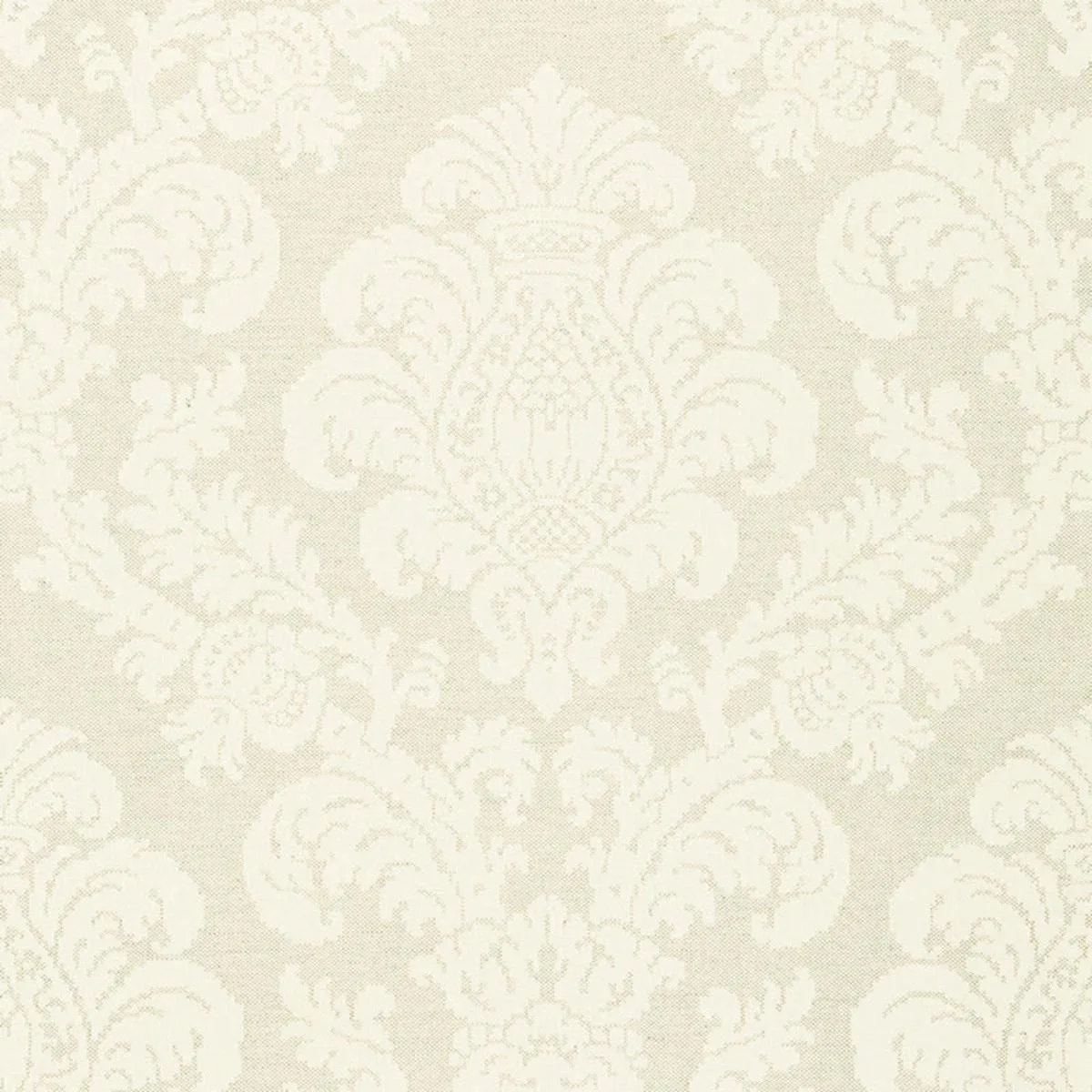 Schumacher 66630 Firenze Linen Damask Oat fabric swatch