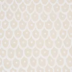 Schumacher 183730 Fish Scales White On Natural fabric swatch